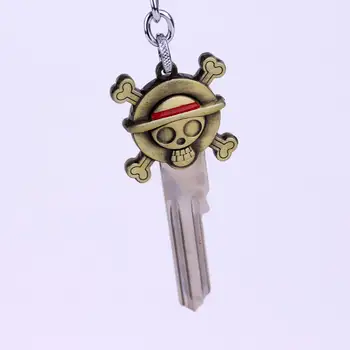 Karstā Pārdošanas Japāņu Anime Viengabala Monkey D. Luffy Lu Fei Galvaskausa Dizaina Taustiņu Forma Keychain Keyring Zēniem, Vīriešiem, Ziemassvētku Dāvanas