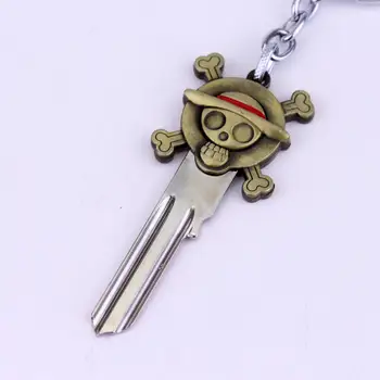 Karstā Pārdošanas Japāņu Anime Viengabala Monkey D. Luffy Lu Fei Galvaskausa Dizaina Taustiņu Forma Keychain Keyring Zēniem, Vīriešiem, Ziemassvētku Dāvanas