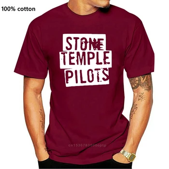 Akmens Templi Piloti Logo T-krekls Asv Mens Atdzist Iespiests T Krekls