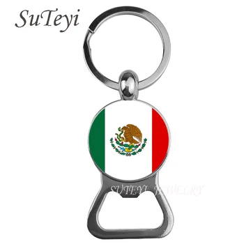 Alus pudeli openere Atslēgu piekariņi Asv / Meksikas valsts karogu Korķviļķis Atslēgu Turētājs Roku darbs vasaras rotaslietas bijoux auto atslēgu gredzens