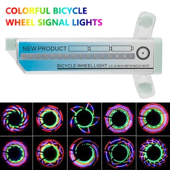 Krāsains Velosipēda Riteņa Signāls, apgaismojums Ūdensnecaurlaidīgs Velo Runāja gaismas LED Bike Stūre gaismas Velosipēdu Drošības Brīdinājuma gaismas Velosipēdu Gaismas