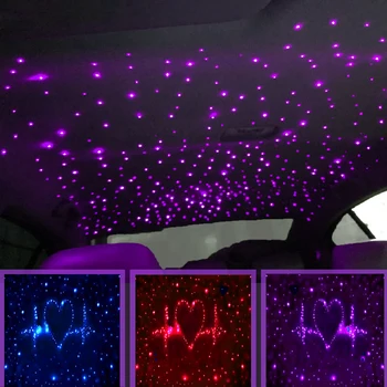 10 W RGBW LED griestu zvaigžņu gaismu automašīnu izmantošanu Mūzikas APP kontroles zibsnīšana debesīs optisko šķiedru ar 500/550pcs fiber optic