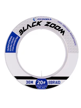 ECOODA BLACK ZOOM Fluor Oglekļa Zvejas Līnijas 30m Ātri Grimst Līderis Līnijas Izlietne Padoms Peldošās Līnijas Karpas Wire Leader Līnijas