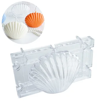 3D Jūras Čaulas Formas Svece Pelējuma Plastmasas DIY Pelējuma Mazs Korpusa Pelējuma, Lai Kūka Mīklas Cepšanas Dekorēšanas Instrumentiem, rokām Darinātas Ziepes Pelējuma