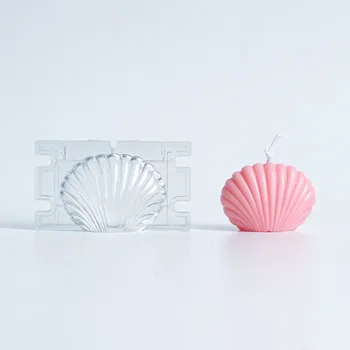3D Jūras Čaulas Formas Svece Pelējuma Plastmasas DIY Pelējuma Mazs Korpusa Pelējuma, Lai Kūka Mīklas Cepšanas Dekorēšanas Instrumentiem, rokām Darinātas Ziepes Pelējuma
