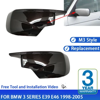 Ir 2021. M3 M4 Styple Spilgti melnā Sānu Atpakaļskata Spogulis, Pārsegs BMW 3 5 E39 E46 525i 528i 530i 540i 323i 330i 328i 1998-2005