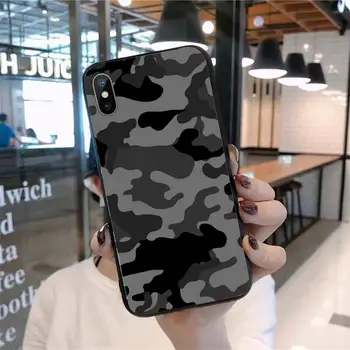 Militārās Armijas Camo Maskēties Modelis Tālruņa Lietā par iPhone 11 12 pro XS MAX 8 7 6 6S Plus X 5S SE 2020. gadam mini