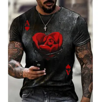 Vīriešu Apaļu Kakla T-Krekls 3D Drukāšanas Plūmju Osmanthus Dizaina Modelis ar Īsām Piedurknēm Zaudēt Ielu Modes Krekls ir 2021.