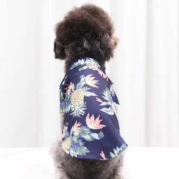 Pavasara un Vasaras Modes Suns Havaju Krekls, Maza un Vidēja lieluma Suņu Pludmali Ananāsu Krekls Kucēns Pet Suns, Kaķis Krekli