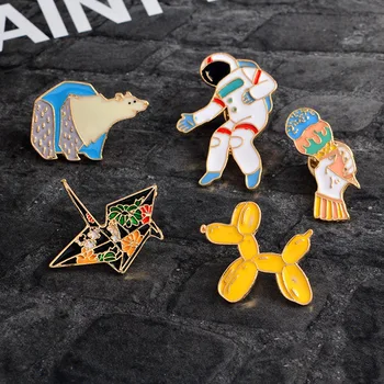 Radošā Lācis Astronauti Drēbes Broša Rotājumi Žaketes Soma Atloks Pin Krekls Žetons Rotaslietas Dāvanu Bērniem, Meitenēm Draugi