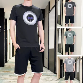 Karstā Pārdošanas Vasarā T-Krekls, Bikses Vīrieši, kas Ikdienas Zīmola Fitnesa Jogger Vīriešu Šorti un T Krekls Hip Hop Modes Vīriešu Treniņtērpi