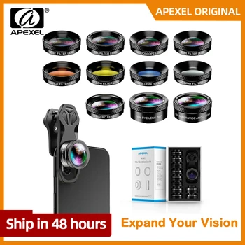 APEXEL DG Sērijas Kameras Tālrunis Lens Kit Platleņķa Makro Pilnu Krāsu/grad Filtru CPL ND Star Filtrs Viedtālrunis 5in1 6in1 10in1