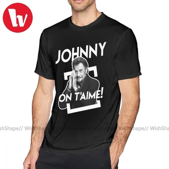 Johnny Hallyday T Krekls Johnny T Aime T-Krekls Xxx Grafiskais Tee Kreklu Awesome Kokvilnas, Ar Īsām Piedurknēm Vīriešu T