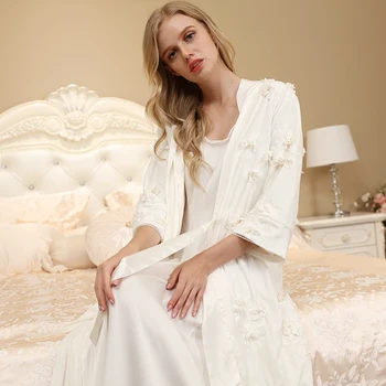 Elegantas Drēbes Sleepwear Sieviešu Naktskrekls noteikti Sieviešu Peldmētelis Eiropas Naktsveļu Divas Dāmas-Drēbes gabals Uzvalks Augstas kvalitātes