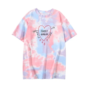 Harijs Stila Smalku Līniju Mīlestības Sirds Formas Loka Šaušana Piliens Asiņu Kaklasaišu Krāsošanas T-Krekls Sievietēm Vasarā Jaunu Harajuku Koledžas Korejas Ikdienas Topi