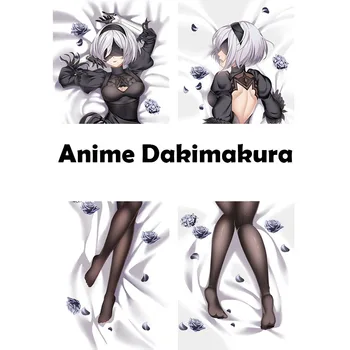 Japānas Anime NieR:Automāts YoRHa nr.2-B Dakimakura Cosplay Mest Spilvens, Spilvena Segums Otaku Huggable Ķermeņa DIY Custom Spilvendrāna