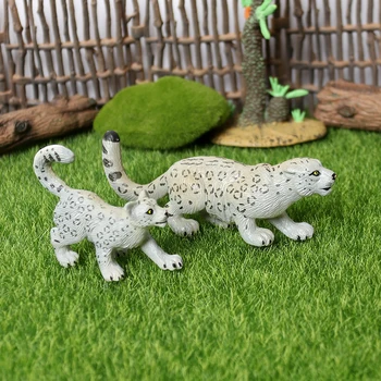 Simulācijas plastmasas Savvaļas Snow Leopard Puses Glezniecības dzīvnieku modelis attēlā Apdare izglītības rotaļlieta, statuetes Dāvanu Bērniem