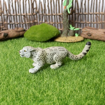 Simulācijas plastmasas Savvaļas Snow Leopard Puses Glezniecības dzīvnieku modelis attēlā Apdare izglītības rotaļlieta, statuetes Dāvanu Bērniem