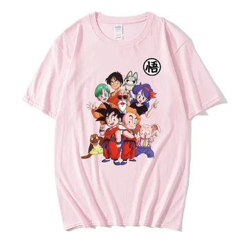 Pavasarī, Vasarā Anime Harajuku T-Krekls Vīriešiem un Sievietēm Maz Goku Īsām Piedurknēm Iela Kleita Hip-Hop Modes Print Multi Krāsu