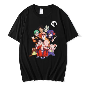 Pavasarī, Vasarā Anime Harajuku T-Krekls Vīriešiem un Sievietēm Maz Goku Īsām Piedurknēm Iela Kleita Hip-Hop Modes Print Multi Krāsu
