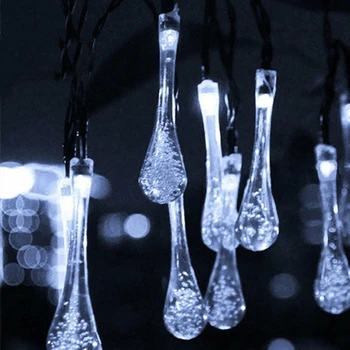 5m/6.5 m LED Kristāla Bumbu LED Solārās Lampas Jaudas LED String Pasaku Gaismas Saules Vītnes Dārza Ziemassvētku Dekori Āra