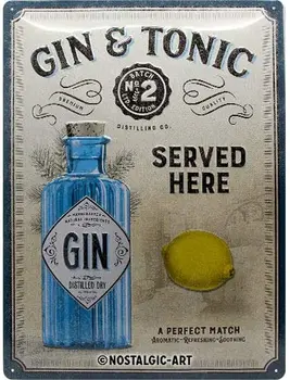 Retro Skārda Zīme Gin Tonic Pasniedz Šeit-Dāvanu Ideju Kokteilis Fani Metāla Plāksne Vintage Dizains, Sienu Apdare