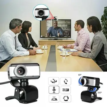 HD Webcam Mini Datoru PC WebCamera Ar Mikrofons, Grozāms Kameras Live Broadcast Video, Aicinot Konferences Darba