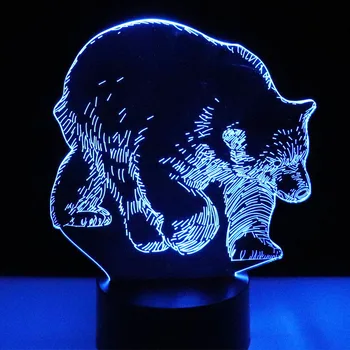 3D LED Nakts Gaisma brīnišķīgi leduslācis ar 7 Krāsas, Gaismas, Mājas Apdare, Lampas Pārsteidzošs Vizualizācijas Optiskā Ilūzija