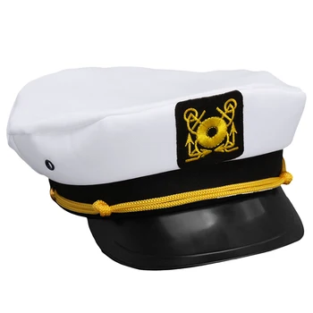 Vintage Pieaugušo Puses Masku Unisex Balta Regulējams Kapteinis Jūrnieki Flotes Kapteinis Laivu Militārā Cepure Klp