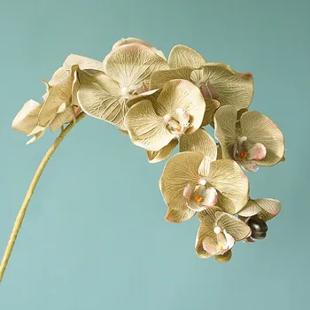 3Pcs Vienu Filiāli 10 Galvas Lielu Phalaenopsis Mākslīgo Ziedu Rotājumu Vāze Mājas Aksesuāri, Kāzu Viltus Zieds Orhideja