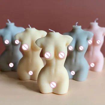 3D Māksla Ķermeņa Sveces Pelējuma Sieviešu Smaržas Sveces Aromterapijas Apmetums, Silikona Pelējuma Smaržas Vaska Sveču liešana Pelējuma, Ziepju Dekors