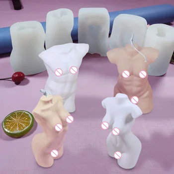 3D Māksla Ķermeņa Sveces Pelējuma Sieviešu Smaržas Sveces Aromterapijas Apmetums, Silikona Pelējuma Smaržas Vaska Sveču liešana Pelējuma, Ziepju Dekors