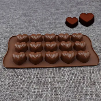 Augstas kvalitātes Vides Aizsardzības Diy Mīlestības sirds formas silikona šokolādes pelējuma flip konfekšu, kūku cepšanas veidnē kristāla līme