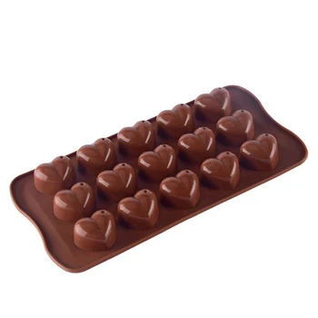 Augstas kvalitātes Vides Aizsardzības Diy Mīlestības sirds formas silikona šokolādes pelējuma flip konfekšu, kūku cepšanas veidnē kristāla līme