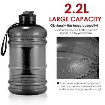 2.2 L Ūdens Pudeli, Skaidrs, Plastmasas Dzeramā Pudeles Ūdens Krūze, Pudele Ķirbis SPORTA Rīks Krūze BPA Bezmaksas Sporta Kauss Tūrisma Pārgājieni