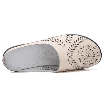 TIMETANG Sieviešu ādas sandales Dzīvoklis sandales vasaras kurpes, slēgtas toe kurpes īstas ādas čības, čības sieviešu kurpes E006