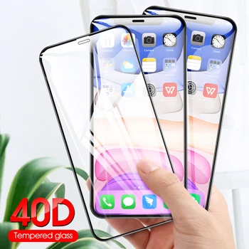 40D Aizsardzības Stiklu iPhone XR X 10 11 Pro XS Max Rūdīts Ekrāna Aizsargs, Stikla iphone SE 2020. gadam 6s 6 S 7 8 Plus Stikls