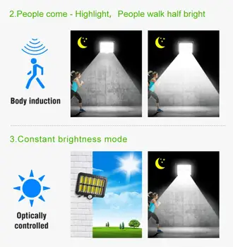 COB LED Saules Sienas Gaismas PIR Kustības Sensoru Prožektors Ūdensizturīgs Āra Dārza Lampas Dārza Dekora Ceļu, Ielu Saules Lampas