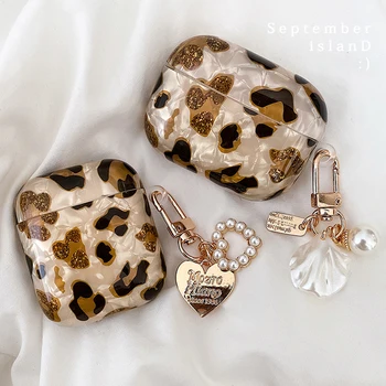 Luksusa Leopard Pērle Gadījumā par Apple Airpods 1 2 3 Aproce Ķēdes Gadījumā AirPods Pro Gadījumā Bluetooth Austiņas Aksesuāri Kastes