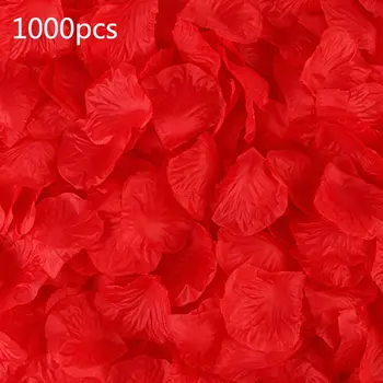 1000 Gabali Zīda Auduma Sakārtoti Mākslīgās Rožu Ziedlapiņas Puses Apkaisa Ziedi Kāzu Telpu Viltus Ziedlapiņas Kāzu Piegādes