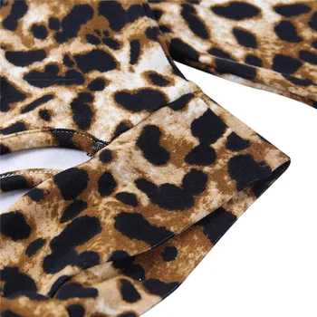 Sieviešu Leopards Drukāt Mežģīnēm Līdz T-krekli Vintage Sexy Dobi No Tees Sexy Viena Pleca, Apgriezts Topi Dāmas Slim Modes T Krekli