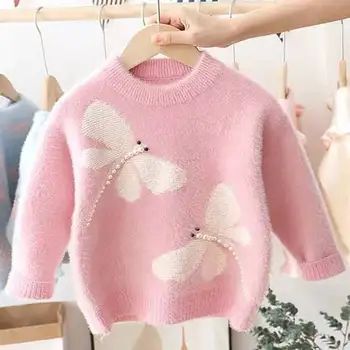Jaunu Džemperi Meitene Spāre Modelis Ūdeļu Vilnas Ziemas Drēbes Bērniem Džemperis Trikotāžas Džemperis Bērnu Apģērbs