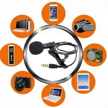 1.5 m Mini Portatīvo Stereo HiFi Skaņas Kvalitāte Kondensatora Mikrofons Clip-on Atloks Lavalier Mikrofons ar Vadu speciālists Tālrunis Klēpjdators