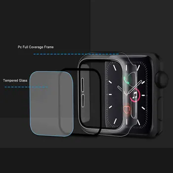 Stikla+Case+Siksna Apple Skatīties Joslas 44mm 40mm SE 6 5 4 Mīksta Silikona Smartwatch Watchband Aproce iWatch 3 2 1 38mm 42mm Band
