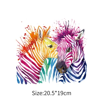 Dubultā Zebras Ielāpu Komplekts Dzelzs Nodošanas Siltuma Parches Bērnu Apģērbu Krāsains Mazgājams Uzlīmes Siltuma Preses Appliqued