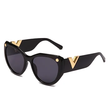 Jaunu Cateye Vintage Melnās Saulesbrilles Sieviešu Zīmola Dizaina Retro Trīsstūri, Saules Brilles Sieviešu Toņos Dāmas Vēstuli, Brilles UV400