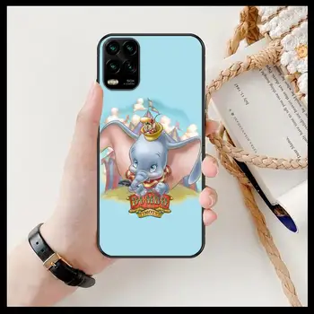 Disney Dumbo karikatūra Phone Gadījumā XiaoMi Redmi, Ņemiet vērā, 10 9S 8 7 6 5 Pro T Y1 Anime Melnu Vāciņu, Silikona Atpakaļ Iepriekš