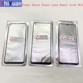5 Gab Priekšējo Ārējo Stikla Lēcu Touch Paneļa Vāku Samsung A10 A20 A30 A50 A70 A11 A21 A31 A71 A21S A01 Core Stikla Lēcas ar OCA