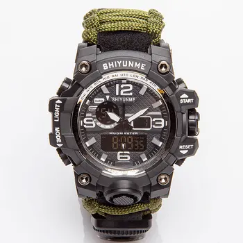 SHIYUNME Militāro Āra Sporta Skatīties Vīrieši Kompass Signalizācijas LED Digitālo Neilona Pulksteņi Vīriešu Ūdensnecaurlaidīgs Chronograph Relogio Masculino