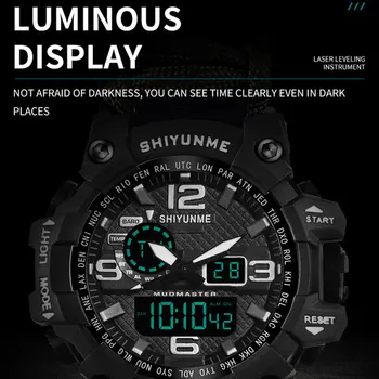 SHIYUNME Militāro Āra Sporta Skatīties Vīrieši Kompass Signalizācijas LED Digitālo Neilona Pulksteņi Vīriešu Ūdensnecaurlaidīgs Chronograph Relogio Masculino